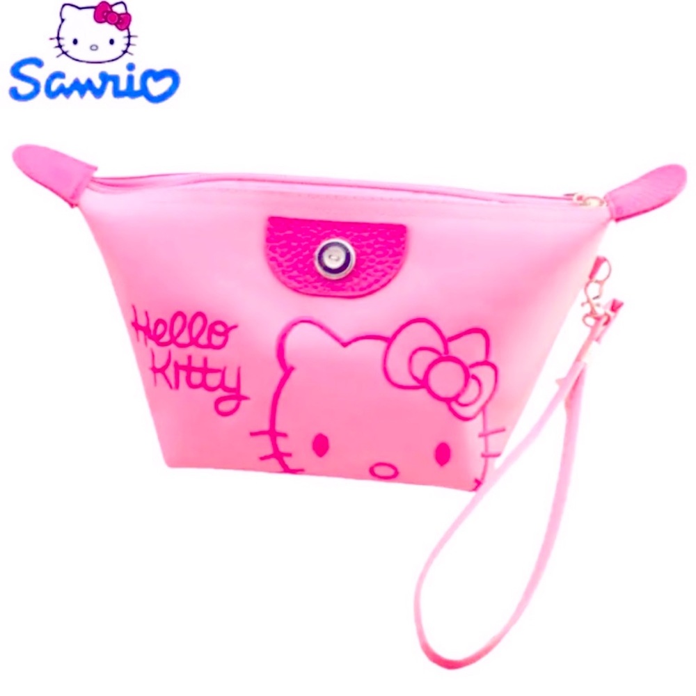 NEW Hello Kitty Cosmetic Pouch Large Capacity Storage Bag with Zipper